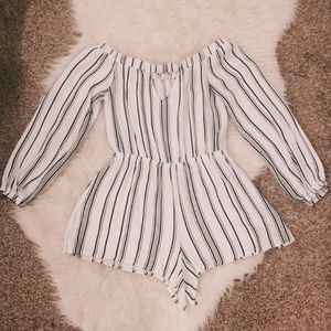 Pacsun LA Hearts Romper - Black & White
